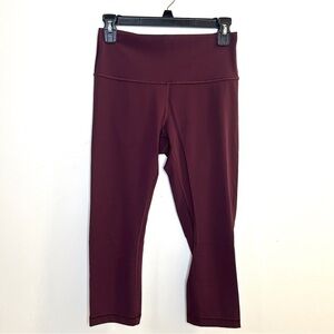 Lulu lemon wunder under cropped leggings burgundy
